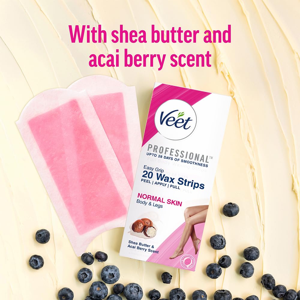 Veet Full Body Waxing Kit Strip For Normal Skin - 20 Strips (Pack of 3)