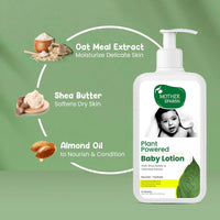 Mother Sparsh Plant Powered Natural Baby Lotion With Organic Shea Butter & Oatmeal Extract | For All Day Deep Hydration | 200ml