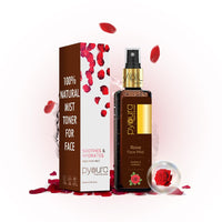 PYOURA Rose Water Face Mist 100ml for Dry Skin, 100% Organic Natural Toner for Glowing, Hydrated Skin and Open Pore Tightening, Unisex Toner Spray for Face for Women & Men