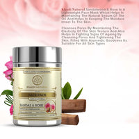 Khadi Natural Sandal and Rose Herbal Face Pack, 50g| Face Pack for Controlling Excess Oil | Natural Face Pack for Acne | Herbal Face Pack for Glowing Skin | Suitable for All Skin Types