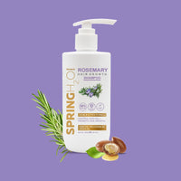SPRING H2O Rosemary Hair Shampoo – For Natural Hair – Organic Rosemary Oil, Double Action Formula- Keratin, Provitamin B5, Argan Oil – Men & Women 250ml