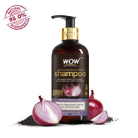 WOW Skin Science||Combo ion Black Seed Oil Shampoo with Red Onion Seed Oil Extract Black Seed Oil & Pro-Vitamin B5 Controls Hair fall Sulphate & Paraben Free For Men & Women - 300ml