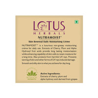 Lotus Herbals Nutramoist Skin Renewal Daily Moisturisng Cream SPF 25 | For All Skin types | 50g