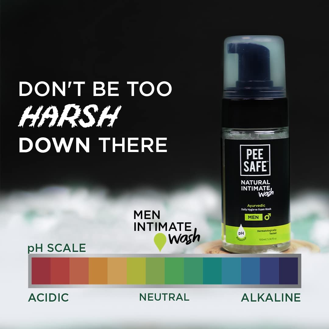 Pee Safe Natural Intimate Wash for Men | Tea Tree Essential Oil | Ayurvedic | Mens Intimate Wash | Men Genital Wash | Mens Ball wash | Men's Intimate wash 100ml