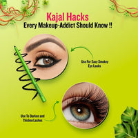 Daily Life Forever52 Amazonic Black Kajal (2pcs) 24Hr Long Stay | One Stroke Smooth Glide | Waterproof, Smudgeproof & Fadeproof | Intense Matte Finish - Safe for Eyes