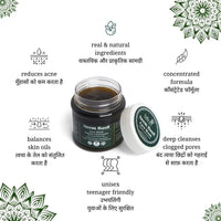 Rustic Art Organic Neem Basil Face Wash Concentrate | Anti acne, sulphate free cleanser for women & men | 125g