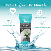 Olivia Oil Reduction Face Wash With Charcoal Neem And Green Tea Extracts | Face Wash For Oily, Sensitive & Normal Skin | Reduces Blemishes & Breakouts, Paraben Free - 100Ml