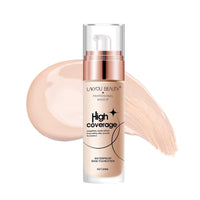 Lakyou Beauty High Coverage Foundation | Lightweight Waterproof Base Makeup | Weightless Matte Effect | Long-Lasting Silky Smooth Finish | 60ml (02(Soft Ivory), 60ml)