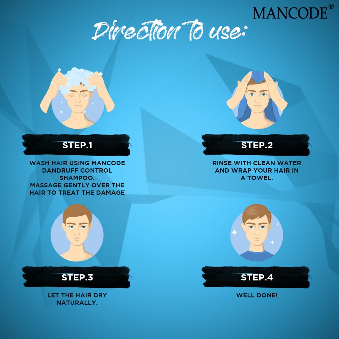 Mancode Anti Dandruff Shampoo for Men Prevent Dandruff Healthier Hair and Scalp Itch Free No Mineral Oil Neem Extract 200 ml Hair Shampoo for Men (Pack of 1)