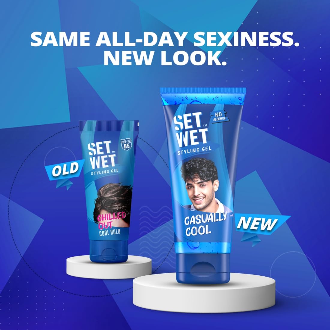 Set Wet Styling Hair Gel for Men - Casually Cool, 100gm | Medium Hold, High Shine | For Medium to Long Hair |No Alcohol, No Sulphate