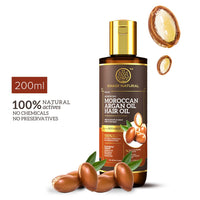 Khadi Natural Moroccan Argan Hair Oil | Hair Oil for Frizzy & Unmanageable Hair | Oil that helps hair regain its shine| Suitable for All Hair Types | Powered Botanics|200ml