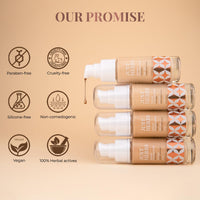 Just Herbs Serum Foundation For Face Makeup With SPF30+ Dewy Finish Full Coverage Waterproof, Sweatproof Foundation For All Skin Types (Ivory)