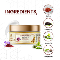 Khadi Organique Saffron Cream For Skin Tone, Rejuvenate Skin, Radiant Glow And Dark Spots (Paraben Free & No Harmful Chemicals) 50 gm