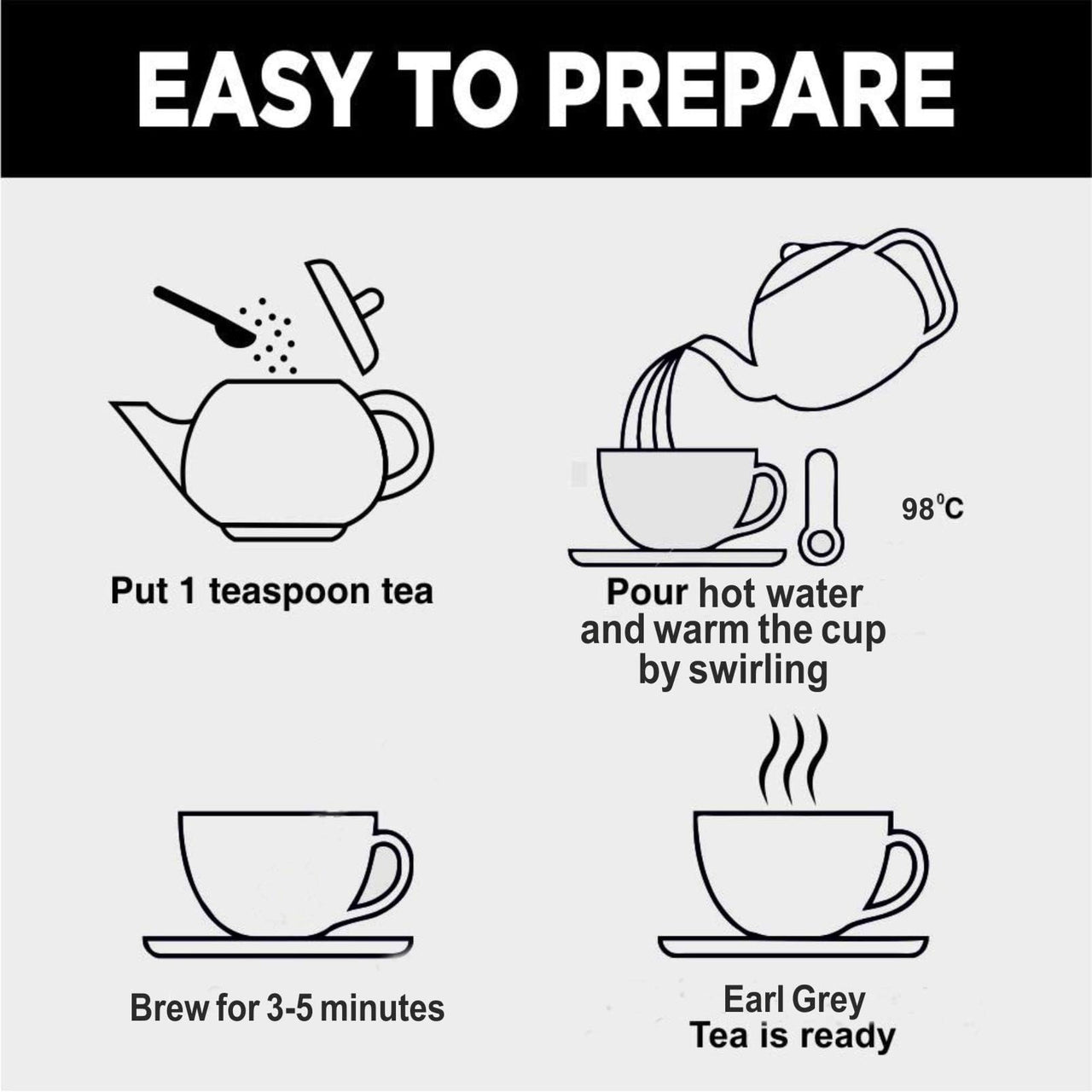 Golden Tips Earl Grey Loose Leaf Black Tea Blended With Pure Oil Of Bergamot, Brew Hot/Iced Tea, (100 Gram, 50 cups)