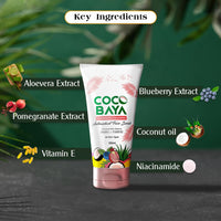 Coco Baya Antioxidant Face Scrub, Enriched With Pomegranate, Blueberry Extracts, Vitamin E & Vitamin B3, Suitable For All Skin Types, 100 Ml