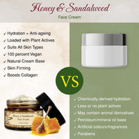 Herbs & Greens Skin Brightening & Anti-aging Honey and Sandalwood Face Cream - Dry/Normal Skin , Forest Honey, Ashwagandha & Brahmi - No Artificial Colour/Fragrance or Base (50 gm)