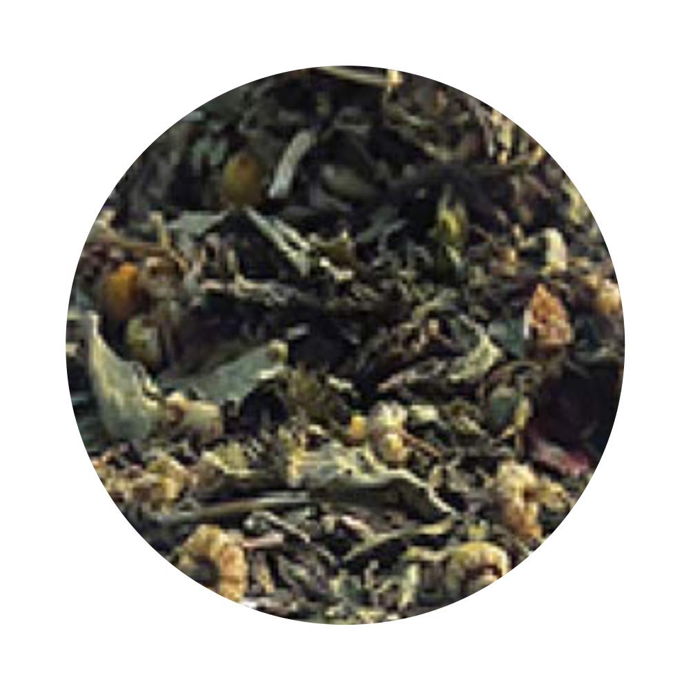 Golden Tips Supreme Synthesis, Soothing Herbal Green Tea Blend, Hibiscus, Chamomile, Mint & Stevia, Antioxidant-Rich Detox Tea, Supports Relaxation & Immunity, Hot or Iced (100 Gram, 50 Cups)