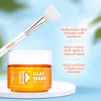 VLCC Vitamin C Clay Mask - 100g | Restorative Clay Mask with Vitamin C & Hyaluronic Acid | Replenishes Skin, Calms Inflammation & Evens Skin Tone | Brightening & Soothing Clay Mask.