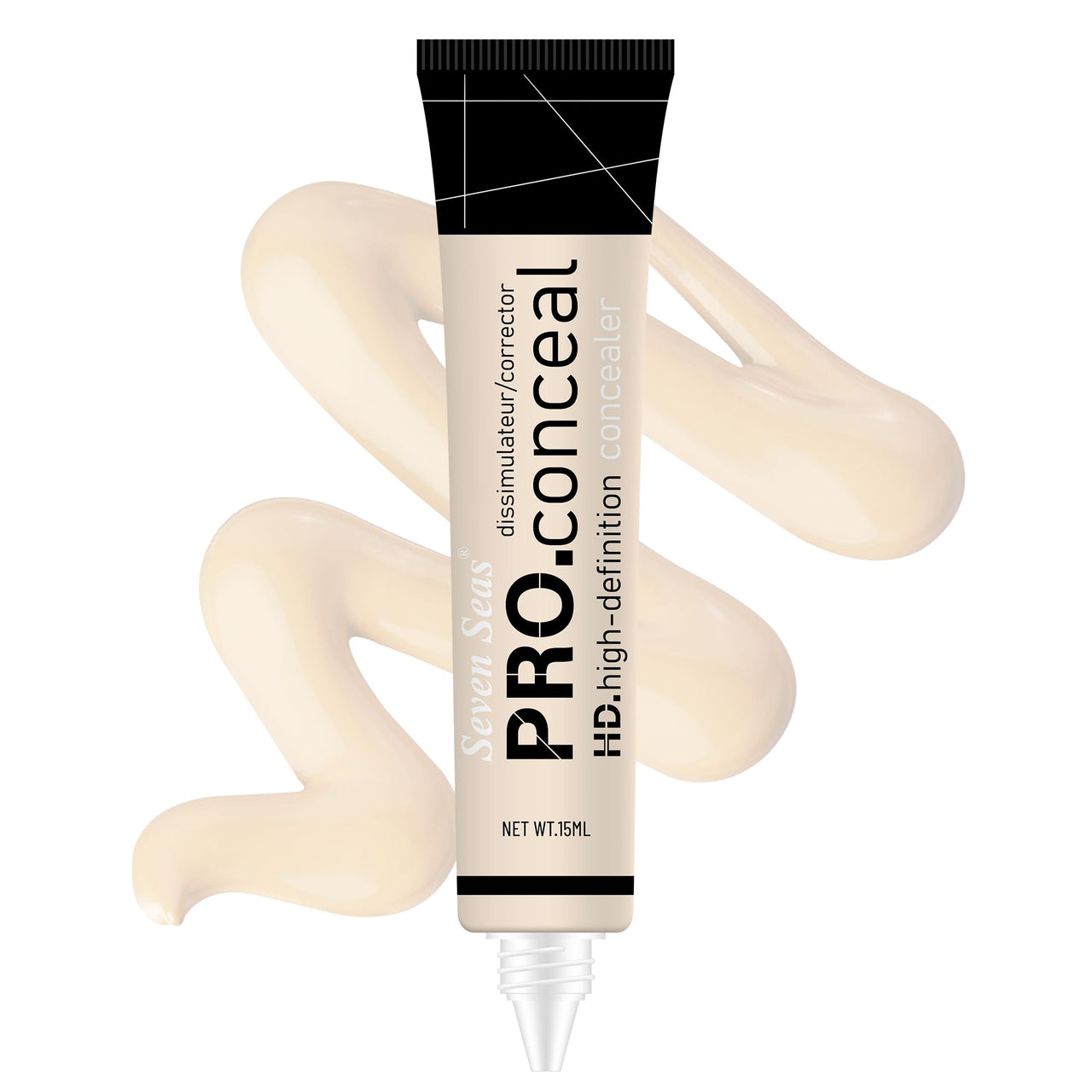 Seven Seas Pro Concealer HD Concealer Dissimulateur Corrector Lightweight & Creamy Formula | Easy to Blend | Hide Dark Circles | Color Corector (Natural)