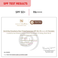Dot & Key Strawberry Dew Tinted Sunscreen SPF 50+ Pa++++ - 01 Porcelain | Protection Against UA/UB | Broad Spectrum, Water & Sweat resistant | For All Skin Types | 50ml