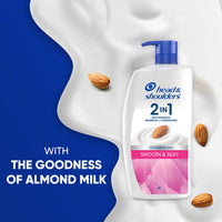 Head & Shoulders 2-in-1 Smooth and Silky Anti Dandruff Shampoo + Conditioner for Women & Men, With Almond Milk (1 L)