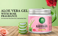 Green worth Pure Aloe vera Gel with Natural Rose | for Face, Glowing Skin and Hair | Paraben Free | 200 Gm