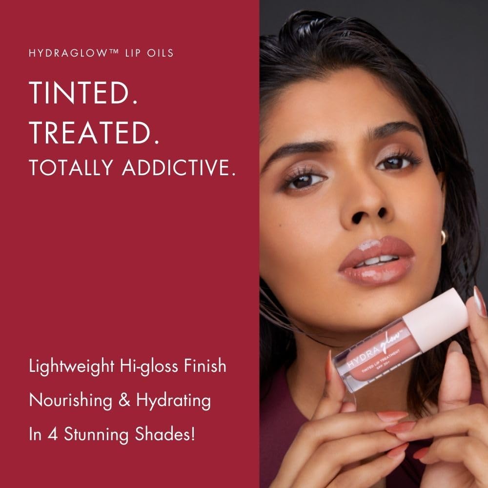 HYUE HydraGlow™ Tinted Lip Treatment (6 ml) | Mauve-licious | 24‑Hour Hydration with Sea Buckthorn Oil & Kokum Butter | Non‑Sticky | High‑Shine | Nourishing & Vegan Formula | Chunky Applicator