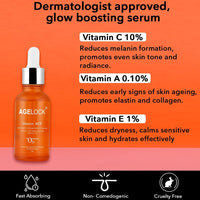 O3+ Agelock Brightening Booster Vitamin ACE Antioxidant Face Toner for Detanning, Fine Lines, Wrinkle Removal & Bright Skin, 30g