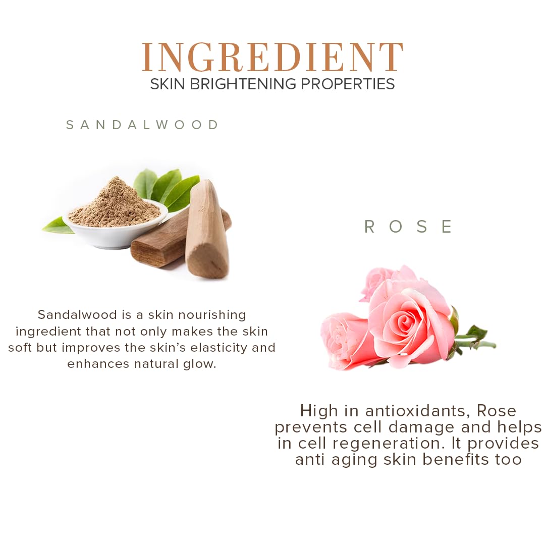 Khadi Natural Sandal and Rose Herbal Face Pack | Controls Excess Oil | Face Pack for Acne | Herbal Face Pack for Glowing Skin | Suitable for All Skin Types|Pack of 2 | (50 * 2) (100 gm)