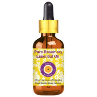 Deve Herbes Rosemary Essential Oil (Rosmarinus officinalis) with Glass Dropper for Healthy Hair Pure | Non-Sticky | Non-greasy | Lightweight | Men & Women | All Skin Types | Steam Distilled 50ml