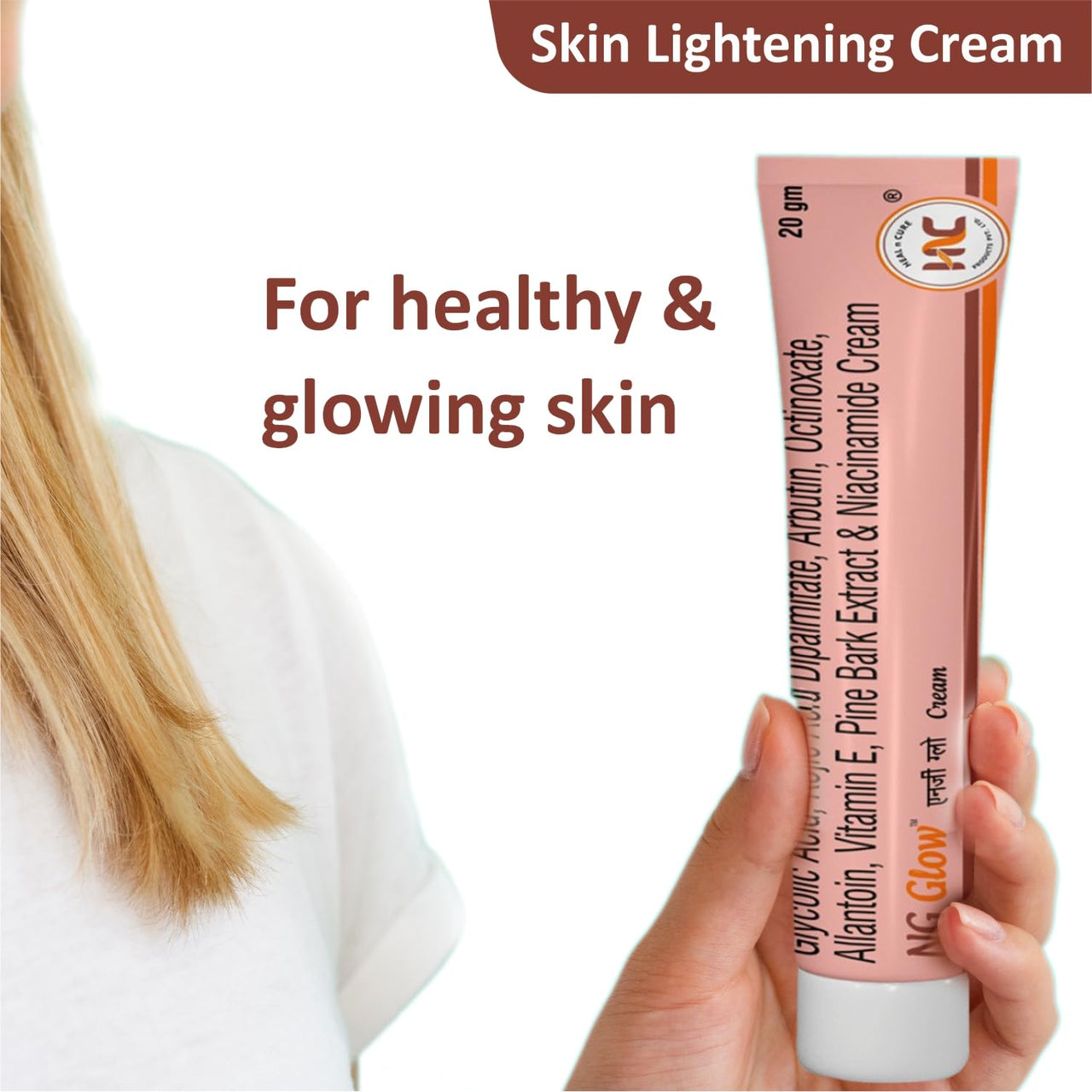 Heal N Cure NG Glow Cream - Enriched With Kojic Acid &Glycolic Acid | Anti-melasma & Anti Pigmentation Cream. Helps To Remove Acne Scar, Dark/Age Spots, Blemishes and Uneven Skin Tone-20GM