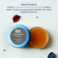 Blue Nectar Shubhr Orange Lip Balm & Gloss with Ghee And Natural Vitamin C for Dry Chapped Lips|100% Ayurvedic|Paraben & Sulphate Free| (10g, 10 Herbs)