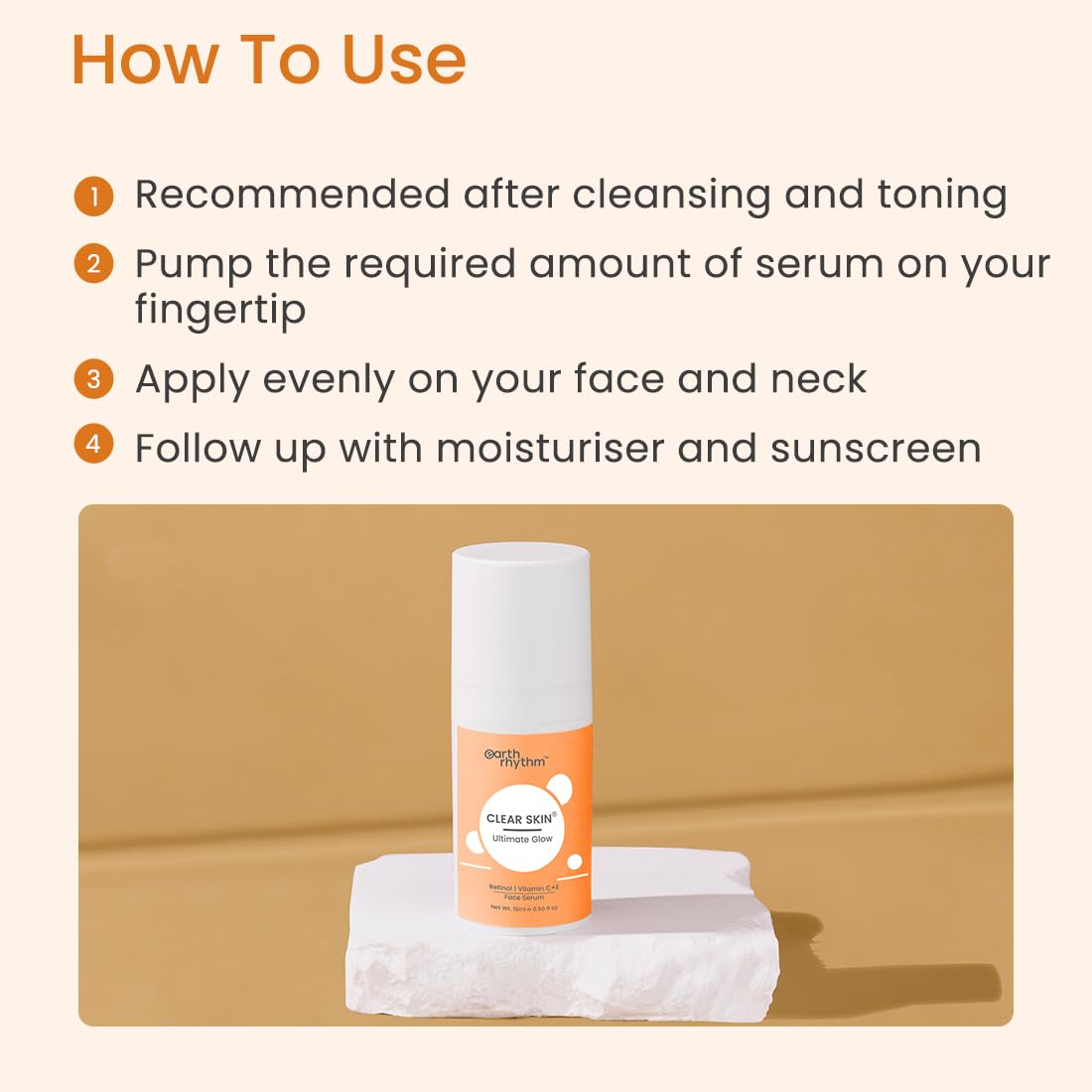 Earth Rhythm 20% Vitamin C Face Serum for Glowing & Clear skin with 1.5% Hyaluronic & 2% Salicylic Acid | Hydrates Moisturizes & Brightens | Suitable for Oily Sensitive & Acne Prone Skin - 15ml