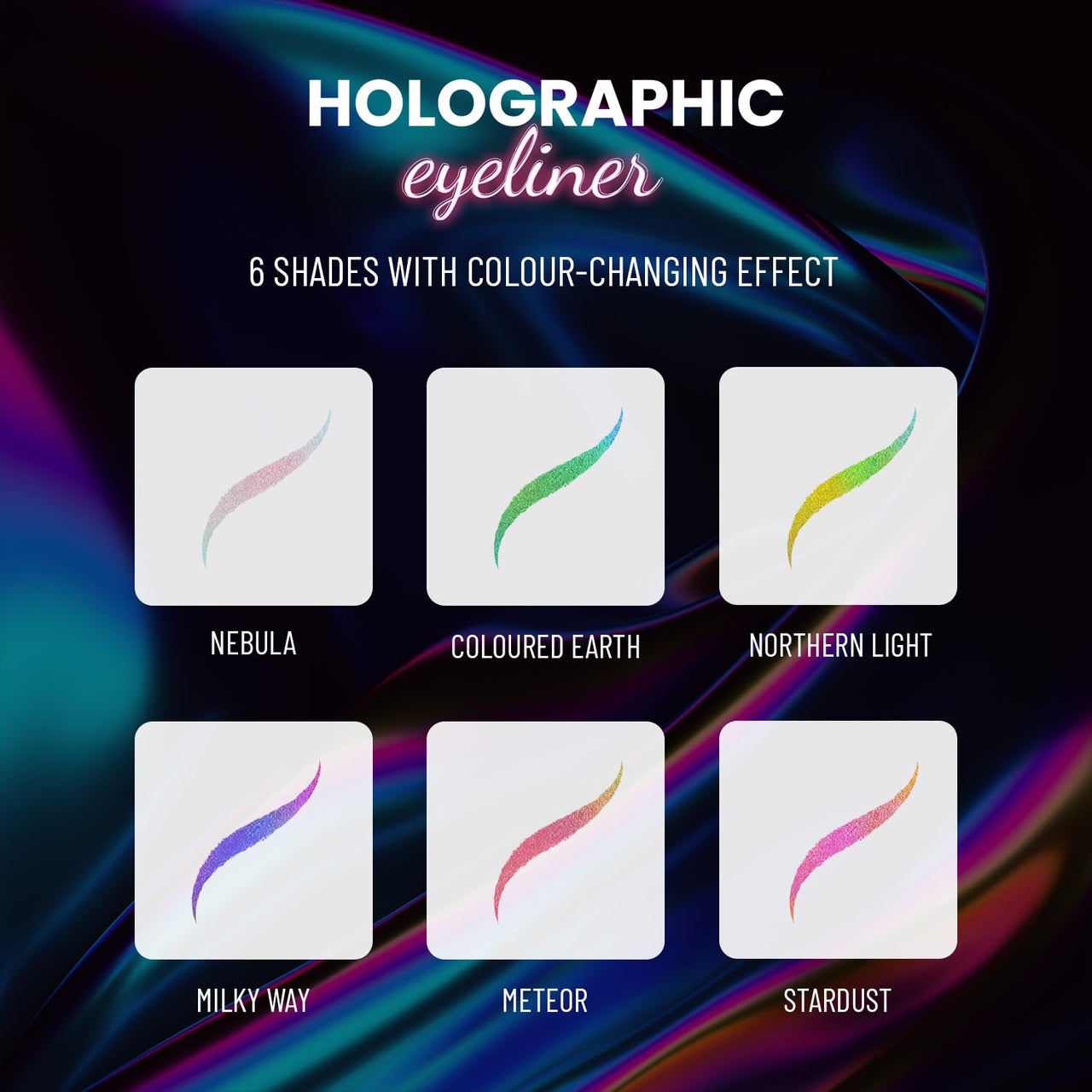 Swiss Beauty Holographic Shimmery Eyeliner | Waterproof, Smudge proof, Long lasting eyeliner with easy application | Shade- Nouthern Light, 0.2g