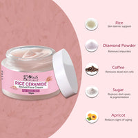 Globus Natural Rice Ceramide Revival Face Cream, Enriched with Sunflower & Coffee, For Glass Skin, 50 gm (Pack of 5)