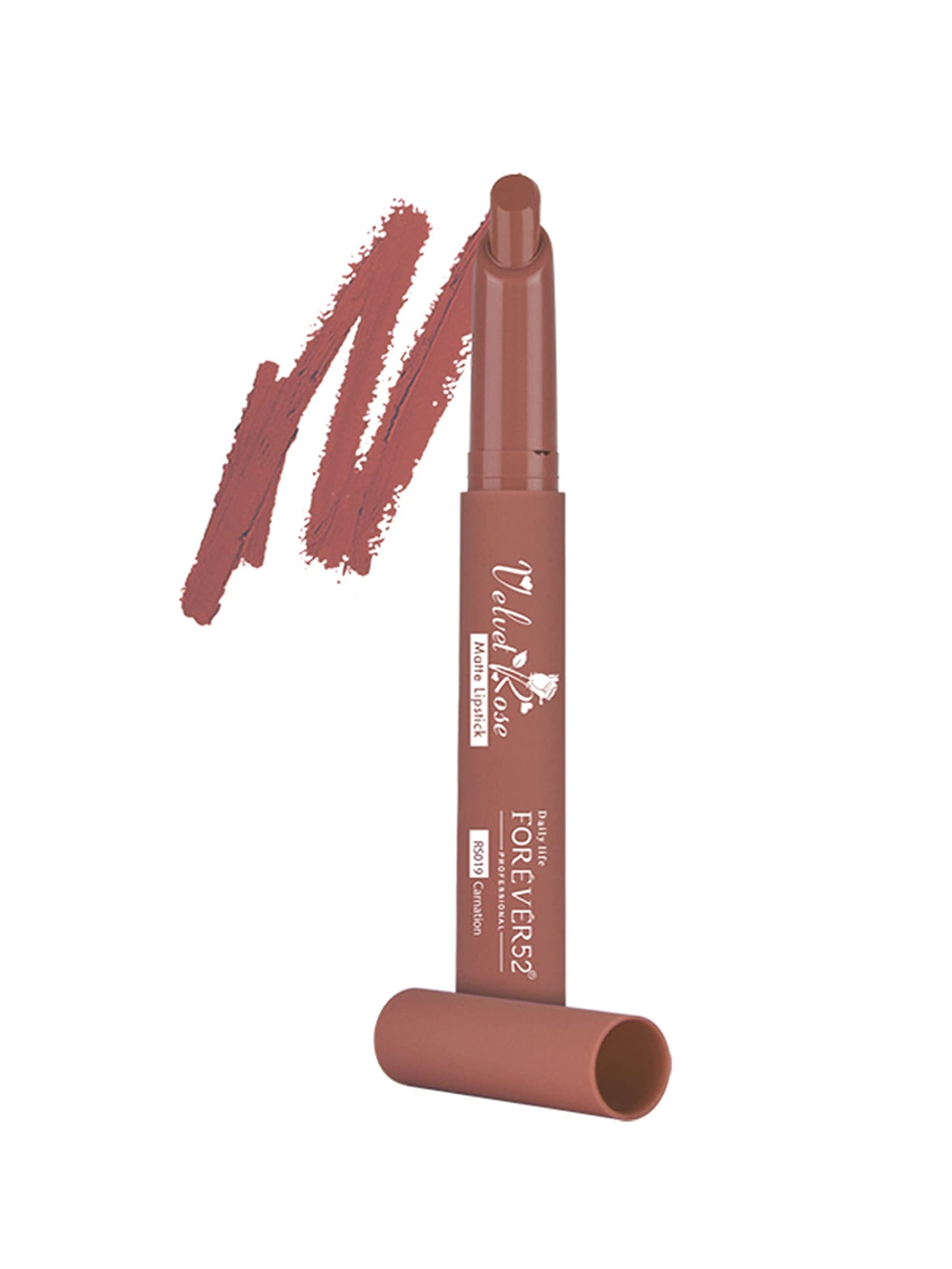 Forever52 Daily Life Velvet Rose Matte Long Lasting Crayon Lipstick (Enriched With Rose Oil) Hydrating And Long-Lasting Lip Color Bold And Silky Matte Finish Look - Rs019