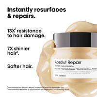 L'Oréal Professionnel Absolut Repair Mask for Dry & Damaged Hair - 250ml | Professional mask for Strengthening and Repairing Hair, With Protein & Omega-9, For Men & Women (Pack of 2)