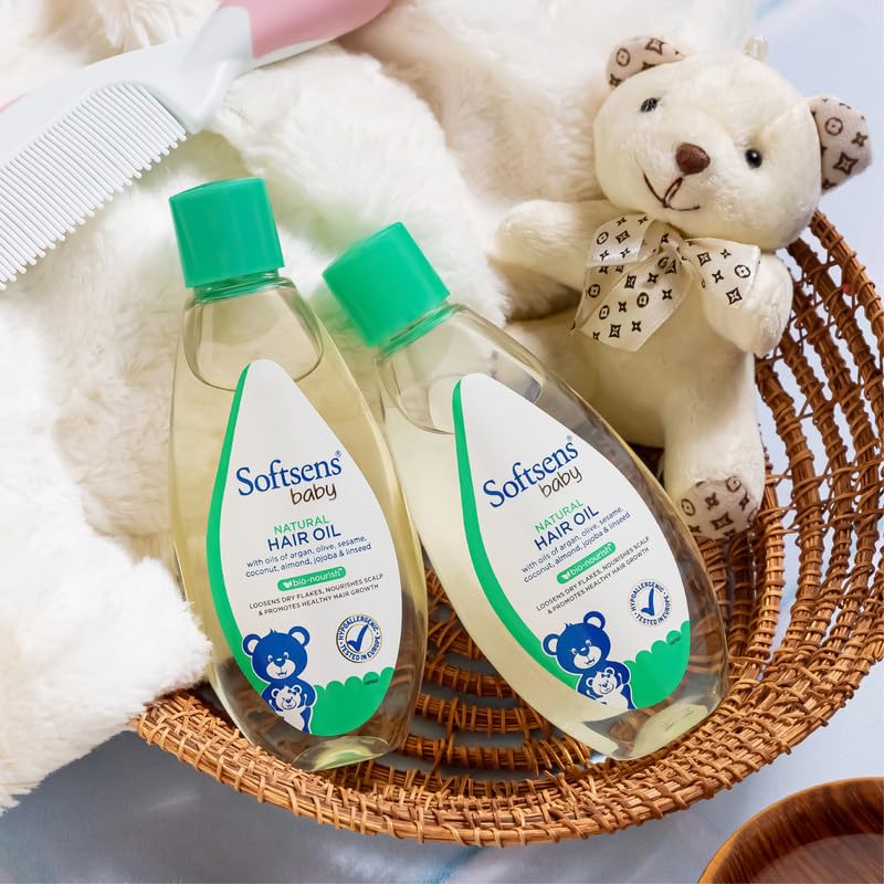 Softsens Baby - Natural Hair Oil | Enriched With Natural Oils of argan | Free from parabens, sulfates and harmful chemicals (Pack of 3)