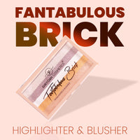 Shryoan Fantabulous Brick Highlighter & Blusher Palette| Highly Pigmented Powder with Glam Look & Flawless Finish(7g) (Shade 04)