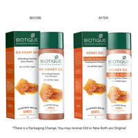 Biotique Honey Water Pore Tightening Brightening Toner With Himalayan Waters, 120ml & Biotique Honey Gel Soothe & Nourish Foaming Face Cleanser Foe All Skin Types, 120ml