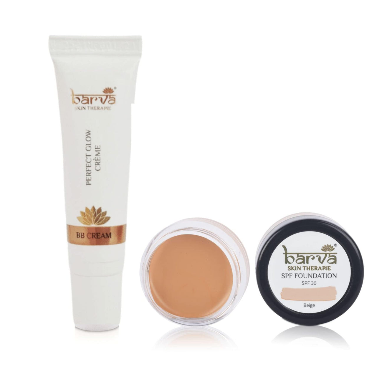 Barva Perfect Glow Creme Long Lasting(10 ml), Lightweight BB Cream & Dusk Foundation - Combo Pack