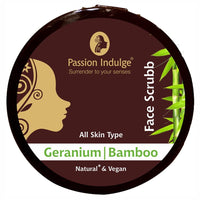 Passion Indulge Bamboo Face Scrub for Dirt, Blackheads and Acne Removal - 200gm | Remove Dead Skin Cells | Tan Removal | Glowing Skin | Deep Pore Cleansing | All Skin Types | Paraben & Sulphate Free | Vegan | Peta Certified
