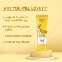 Jovees Herbal Sun Guard Lotion SPF 60 Pa+++ Broad Spectrum For All Skin | 3 in 1 Matte Lotion UVA/UVB Protection, Moisture Balance, Even Tone Skin For Women/Men 100ml