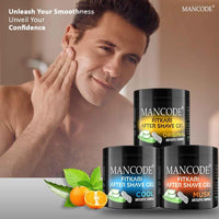Mancode Fitkari After Shave Gel Cool for Men | Post Shave Gel | Treats Aftershave Cuts; Wounds; Razor Burn | Skin Irritation | Refreshing Aqua Fragrance | Alcohol Free After Shave 100gm (Pack of 1)