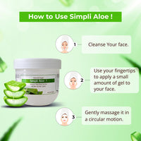 Passion Indulge Aloe Vera gel for Face | Simpli Multipurpose Natural aloe vera Gel for Skin & Hair Type | Coolant | Deep Hydration | Redness | Acne | Vegan - 500 ml