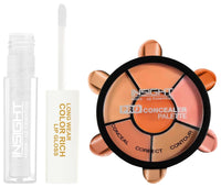 Insight Cosmetics Pro Concealer Palette-ConcealerConceal Correct Contour WaterProof (CR105-Concealer) Long Wear Color Rich Lip Gloss Highly PigmentedGlossy (LG41-01)