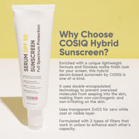 Cos-IQ India’s Only Hybrid, Serum-Based Sunscreen - SPF 50 | No White Cast | Broad Spectrum PA ++++ | For Women & Men (200ml, 60 Days Pack)