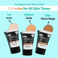 The Derma Co 2% Niacinamide Dewy, Radiant Hydrating All Skin Type Medium Coverage Bb Cream With 1% Hyaluronic Acid Complex & Aquaxyl - 30 G 03 - Warm Beige