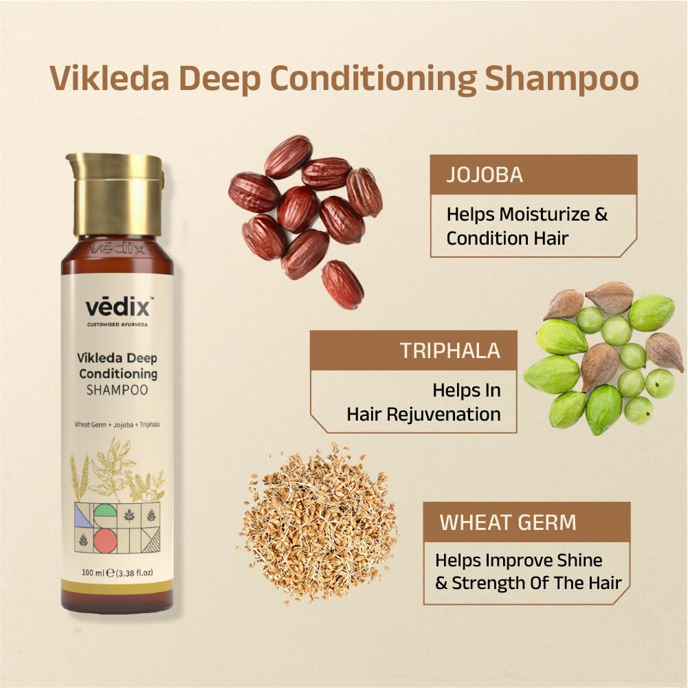 Vedix Ayurvedic Hair growth Kit | 5 product Kit | for Dry Hair, Dry Scalp, Wavy Hair | Vedix Hair Oil, Shampoo, Serum, Mask, Conditioner Set