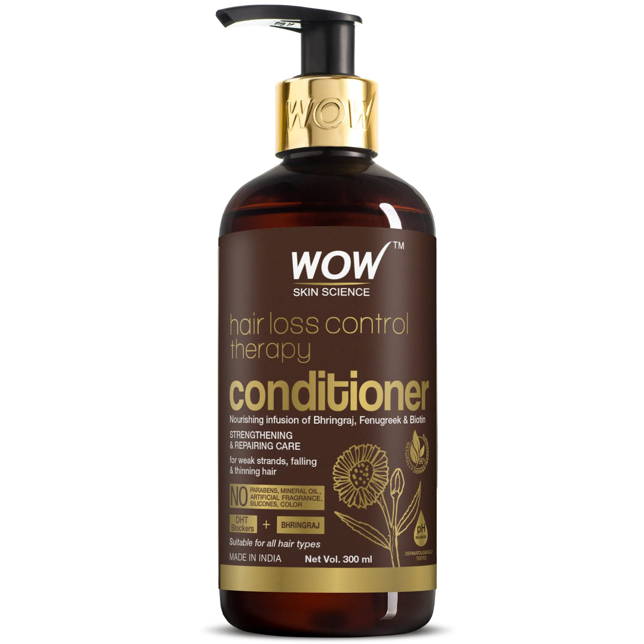 WOW Skin Science Hair Loss Control Therapy Conditioner Lemon & Rosemary For All Hair Types, 300 Millilitre